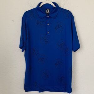 FootJoy Men’s Jungle Leaf Print Collar Polo Shirt Size M